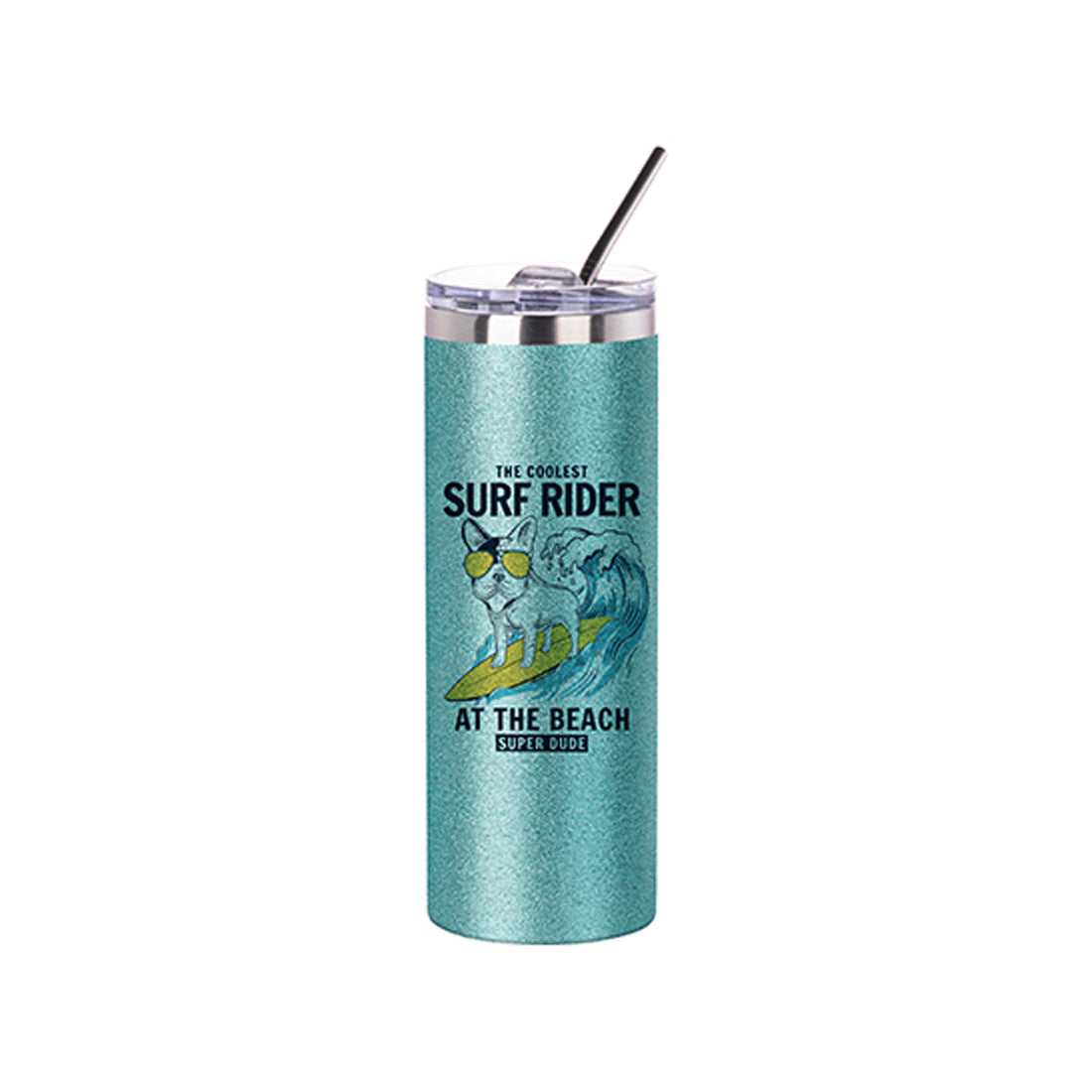 Pearl Coating™ 20oz/600ml Sublimation Glitter Stainless Steel Silver Skinny Tumbler with Straw & Lid - Pack of 5 - Joto Imaging Supplies Canada